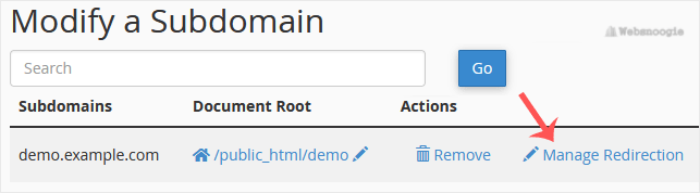 Showing an image of using a subdomain from our Omaha hosting company