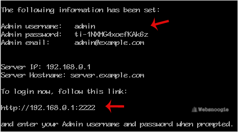 Example image of using CentOS from Websnoogie, LLC