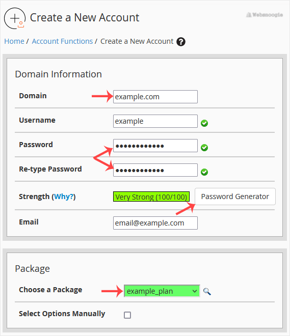 A WHM image created by Websnoogie, LLC, Omaha web hosting