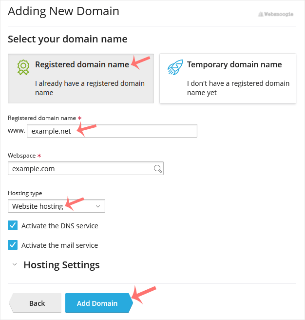 An example image of domain management from our Omaha web design and hosting company