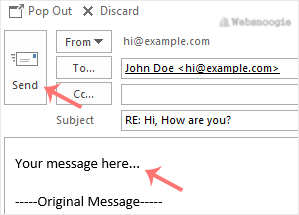 Here is an image of email from our Omaha web design and web hosting company