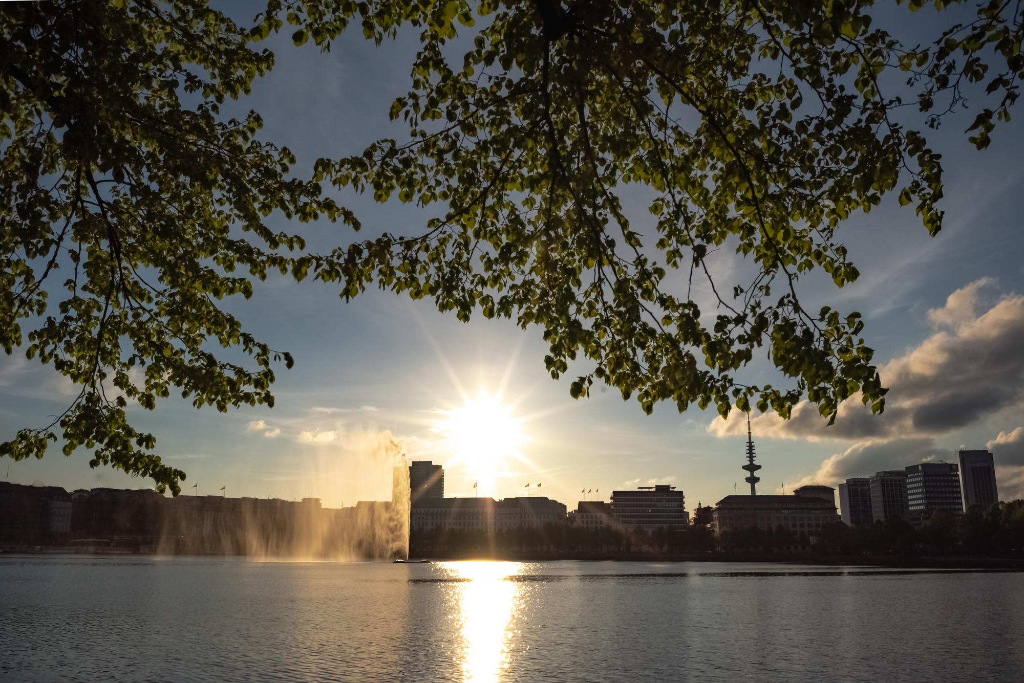 Omaha business district illuminated at sunrise representing local search visibility